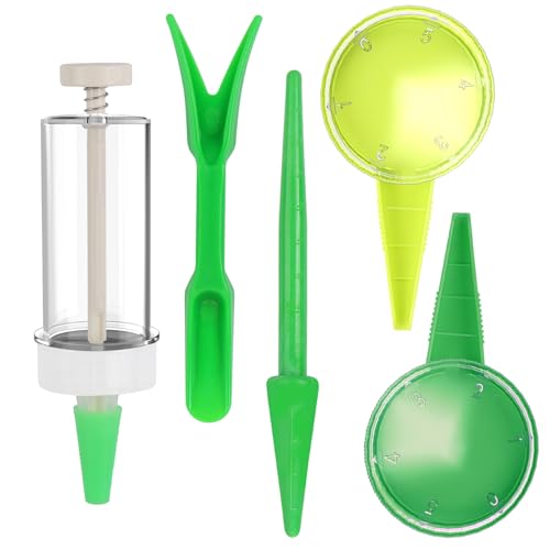 LALASTYLE 5-teiliges Mini-Samenspender-Set, manuelle Hand-Setzlinge, Pikier- und Breiter-Set, leichter kleiner Samenstreuer, wiederverwendbarer Mini-Hand-Samenstreuer für Gartenpflanzen von LALASTYLE