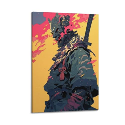 Gemaltes Samurai-Poster, 4 Poster, dekoratives Gemälde, Leinwand, Wandposter und Kunstbild, moderner Familienschlafzimmer-Dekor, Poster, 50 x 75 cm Gemaltes Samurai-Poster, 4 Poster, dekoratives Gemälde, Leinwand, Wandposter und Kunstbild, moderner Familienschlafzimmer-Dekor, Poster, 50 x 75 cm von LALBLZ