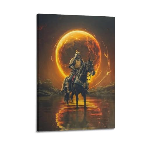 Poster mit Samurai-Eclipse, dekoratives Gemälde, Leinwand, Wandposter und Kunstdruck, moderne Familienschlafzimmer-Dekoration, Poster, 30 x 45 cm Poster mit Samurai-Eclipse, dekoratives Gemälde, Leinwand, Wandposter und Kunstdruck, moderne Familienschlafzimmer-Dekoration, Poster, 30 x 45 cm von LALBLZ