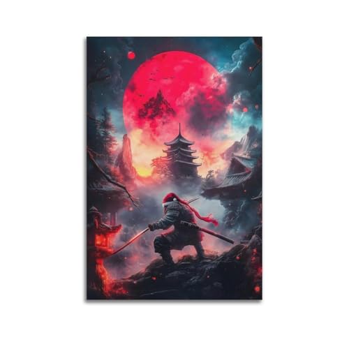 Samurai-Weihnachtsposter, Poster, dekoratives Gemälde, Leinwand, Wandposter und Kunstdruck, moderne Familienschlafzimmer-Dekoration, Poster, 40 x 60 cm Samurai-Weihnachtsposter, Poster, dekoratives Gemälde, Leinwand, Wandposter und Kunstdruck, moderne Familienschlafzimmer-Dekoration, Poster, 40 x 60 cm von LALBLZ