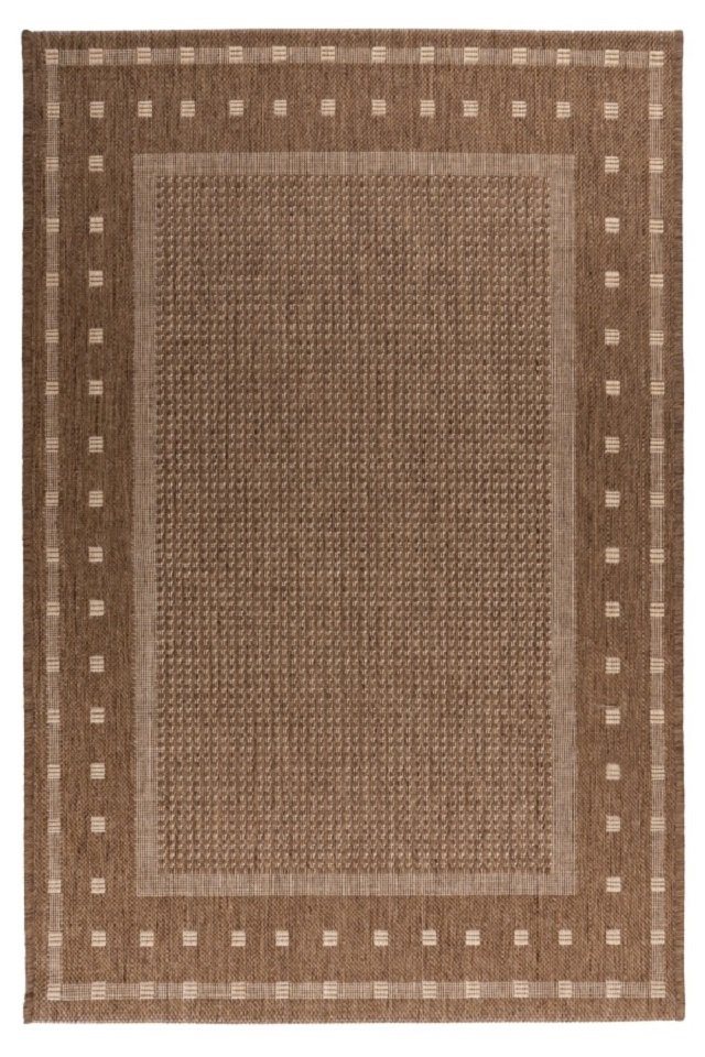 LALEE Teppich Teppich modern Design, Fb. caffee, Rechteckig, Höhe: 8 mm, Flachgewebe, mit Bordüre, gepunktet, strapazierfähig, robust von LALEE