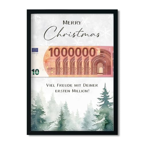 LALELU-Prints OHNE RAHMEN Weihnachtsgeschenke Weihnachten Geldgeschenk Verpackung Geschenk Geschenkidee Erste Million Weihnachtsposter Weihnachtskarte - (Bäume Christmas) von LALELU-Prints