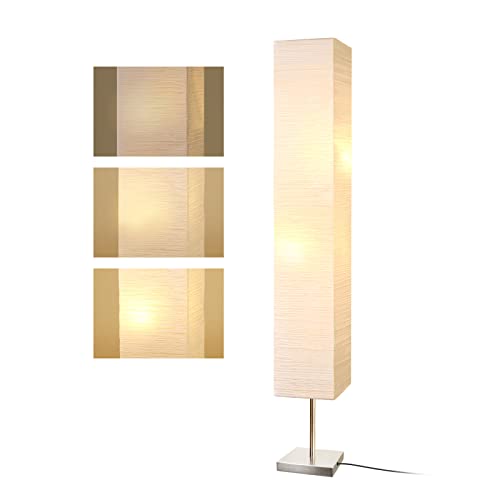 LALISU Stehlampe Papier Lampe Moderne Stehlampen mit Lampenschirm, Stehlampe für für Wohnzimmer Mit Fußschalter, Schlafzimmer und Arbeitszimmer (White-02) von LALISU