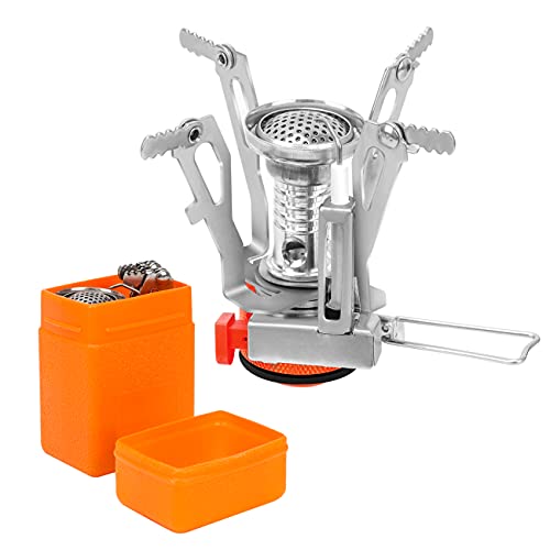 LAMA Mini Campingkocher mit Piezozündung 3000W Winddicht Klein Faltbar Camping Gaskocher Kompakt Haltbar Tragbar Gasbrenner mit Tragebox für Camping Picknick Trekking Outdoor von LAMA