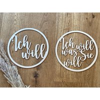 stuhlschild 2Er Set Ich Will/Ich Will Was Sie Aus Holz stuhlschild 2Er Set Ich Will/Ich Will Was Sie Aus Holz von LAMANImanufaktur