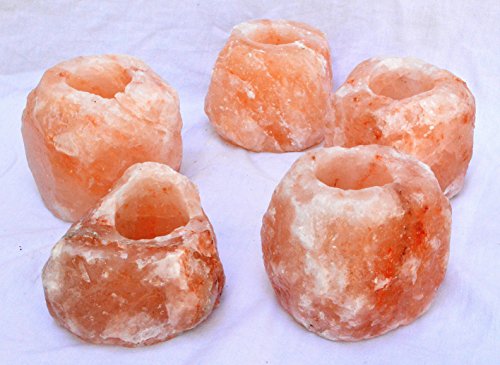 LAMARE 5 x Himalaya-Salz Kerzenhalter von MAGIC SALT LIGHTING FOR YOUR SOUL