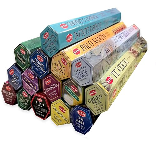 Hem Incense Set - Assortment of 15 (with an Exclusive Fragrance) - Total 300 Sticks - Aromatherapy - Meditation - Spirituality - Natural and Ecological Hem Incense Set - Assortment of 15 (with an Exclusive Fragrance) - Total 300 Sticks - Aromatherapy - Meditation - Spirituality - Natural and Ecological von LAMARE