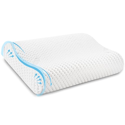 LAMB Neu für 2024 Höheneinstellbares Memory Foam Kissen Kopfkissen, Ergonomisches Nackenstützkissen Seitenschläferkissen für Rücken & Bauchschläfer, Nackenkissen Antischnarch-Kissen mit Bezug von LAMB