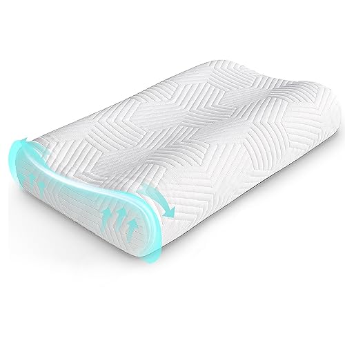 LAMB Höheneinstellbares Memory Foam Kopfkissen, Orthopädisches Kissen Nackenstützkissen Schlafkissen, Waschbarer Kopfkissenbezug, Sandwich Kissen Geeignet für Rücken- und Seitenlage von LAMB