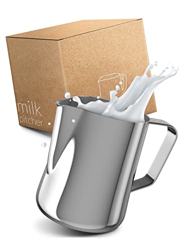 Lambda Coffee Barista Espresso Kännchen Edelstahl 150ml I Espresso Kanne silber zum Gießen von Espresso I Barista Milchkännchen klein | Siebträger Zubehör von LAMBDA COFFEE