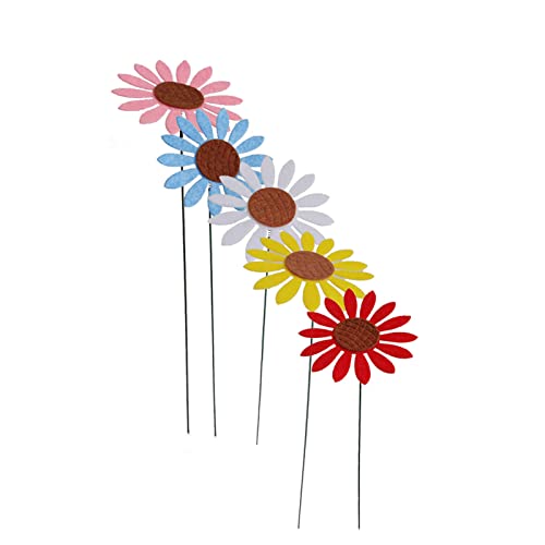 5 x Vintage-Sonnenblumen-Gartenstecker aus Metall, für Hof, Rasen, Terrasse, Ornament, Blume, Metall-Sonnenblumenstecker von LAMDNL