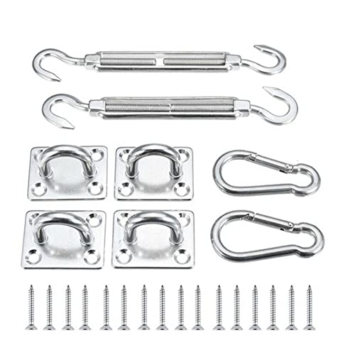 Sonnensegel-Hardware-Kit aus Edelstahl, rostfrei, rechteckig, für den Außenbereich, Sonnensegel, Vordach, rostfrei, für Außenbereich, Terrasse, Rasen, Hof, Garten von LAMDNL