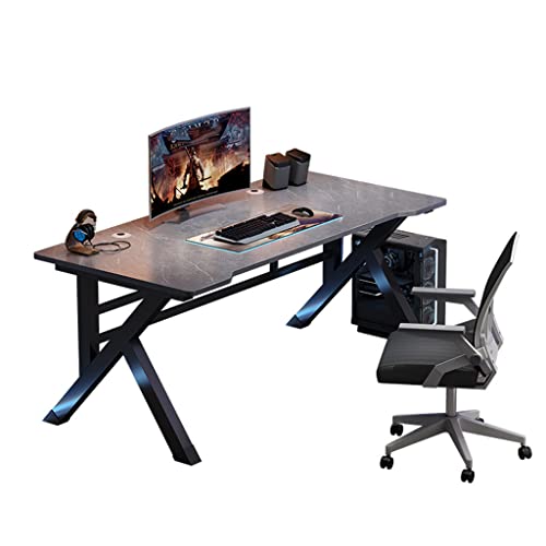 LAMEDOAT Einfacher Gaming-Schreibtisch in K-Form, Gamer-Workstation, Computertisch, Gaming-Tisch, ergonomische PC-Gaming-Workstation, PC-Schreibtisch für Heimbüro mit CPU-Ständer, AL 120 cm von LAMEDOAT