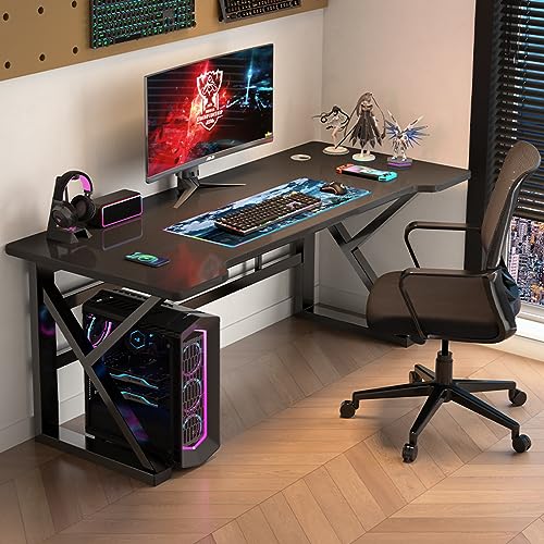 LAMEDOAT Ergonomischer Gaming-Schreibtisch, extrem breiter gebogener Gaming- und Bürotisch, moderner Heimschreibtisch, Gamer-Computertisch, 47 Zoll von LAMEDOAT