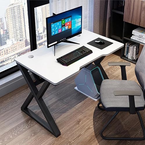 LAMEDOAT Gaming-Schreibtisch, PC-Computertisch, PC-Laptop-Tisch für große Räume, Heimcomputer, Oberfläche aus Kohlefaser, Gaming-Schreibtisch, PC-Tisch mit Kopfhörerhaken, BL 80 cm von LAMEDOAT