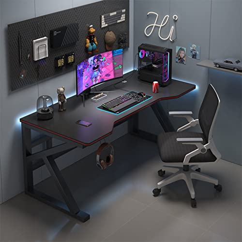 LAMEDOAT Gaming-Schreibtisch, großer Computertisch, Gaming-Tisch, ergonomische PC-Gaming-Workstation, PC-Laptop-Gamer-Tisch-Workstation mit Kopfhörerhaken, L 100 cm von LAMEDOAT