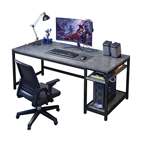 LAMEDOAT Gaming-Schreibtisch, großer ergonomischer Gaming-Computertisch, PC-Computertisch, Gaming-Tisch, H-förmiger Gamer-Arbeitsplatz mit Maschendraht, L 80 cm von LAMEDOAT