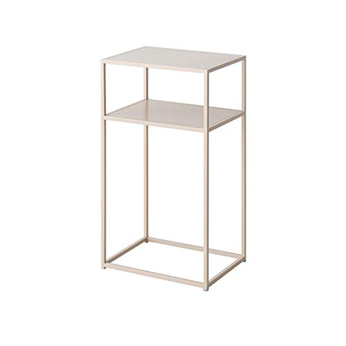 LAMEDOAT Nachttisch, Konsolentisch aus Metall 40 * 30 * 70 cm 2-stufiger Beistelltisch Home Wohnzimmer Sofa Beistelltisch Rostfreier robuster Couchtisch (Größe: 40 * 30 * 70 cm, Farbe: Beige) von LAMEDOAT