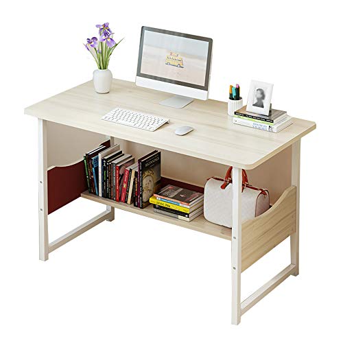LAMEDOAT Schreibtisch, Computertisch, Heimschreibtisch, moderner minimalistischer Bürotisch, Studentenschreibtisch, Arbeitstisch mit Bücherregal, PC-Laptop-Schreibtisch für Schlafzimmer, Wohnzimmer von LAMEDOAT