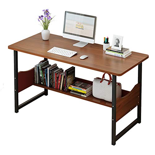 LAMEDOAT Schreibtisch, Computertisch, Heimschreibtisch, moderner minimalistischer Bürotisch, Studentenschreibtisch, Arbeitstisch mit Bücherregal, PC-Laptop-Schreibtisch für Schlafzimmer, Wohnzimmer von LAMEDOAT