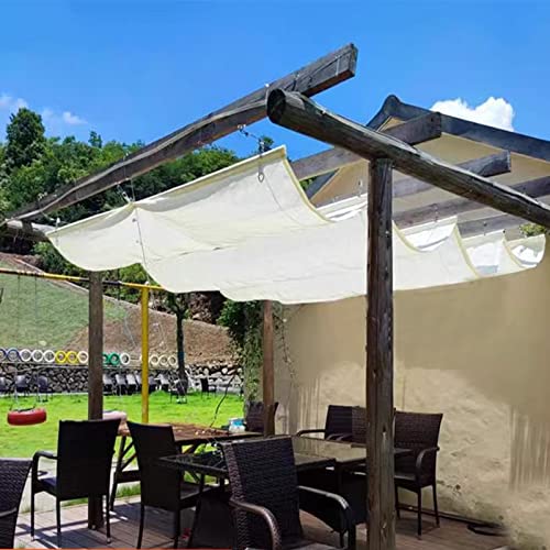 Wellenmarkise mit 95% UV-Schutz, herunterhängbare Wellensonnenschutzabdeckung, Ersatz-Schattentuch, Wellen-Sonnensegel-Markise für Holzpergola, Spalier, Terrassendeck, 185 g/m² durchlässige von LAMEDOAT