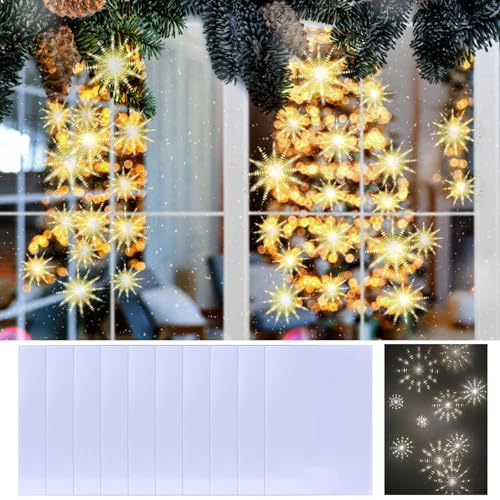 LAMEK 10 Stück Lichteffekt Folien Zauberei Effektfolie Lichteffektfolie 30x21cm PVC 3D Lichteffektfolie DIY Laternen Bastelfolie Windlichter Windlichter Basteln Zauberfolie für Advent Weihnachten von LAMEK