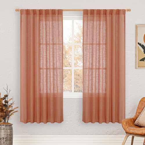 LAMIT Lichtfilternde Leinen-Vorhänge, 172,7 cm lang, für Schlafzimmer, Leinenstruktur, halbtransparent, mit Schlaufen auf der Rückseite und Stangentasche, Boho, moderne Vorhänge für Wohnzimmer LAMIT Lichtfilternde Leinen-Vorhänge, 172,7 cm lang, für Schlafzimmer, Leinenstruktur, halbtransparent, mit Schlaufen auf der Rückseite und Stangentasche, Boho, moderne Vorhänge für Wohnzimmer von LAMIT