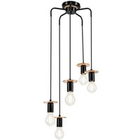 Lamkur Angelina Cluster-Pendel-Deckenleuchte Schwarz, 5x E27 von LAMKUR LIGHTING