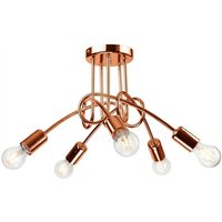 Lamkur Lighting - Lamkur Camilla Flexi Camilla Multi Arm Halbbündige Deckenleuchte Cooper, 5x E27 von LAMKUR LIGHTING