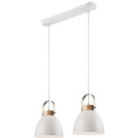 Lamkur Lighting - Lamkur Danielle Steel Dome Pendel-Deckenleuchten Weiß, 2x E27 von LAMKUR