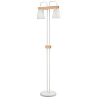 Lamkur Lighting - Lamkur Enrico Mehrarmige Stehlampe mit Stoffschirm, weiß, 2x E27 von LAMKUR LIGHTING
