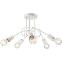 Lamkur Camilla Flexi Camilla Multi Arm Halbbündige Deckenleuchte Weiß, 5x E27 von LAMKUR LIGHTING