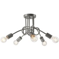 Lamkur Camilla Flexi Camilla Multi Arm Semi Flush Deckenleuchte Grau, 5x E27 von LAMKUR LIGHTING