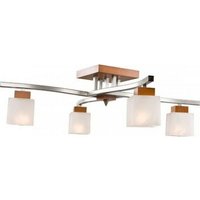 Lamkur Lighting - Lamkur Dana Halbbündige Deckenleuchte mit mehreren Armen und Glasschirm, rustikal, 4x E27 von LAMKUR LIGHTING