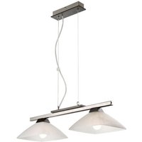 Lamkur Ela Stab-Pendel-Deckenleuchte mit Glasschirm, Wenge, 2x E27 von LAMKUR LIGHTING