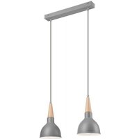 Lamkur Lighting - Lamkur Francesca Stab-Pendel-Deckenleuchte Silber, 2x E27 von LAMKUR LIGHTING