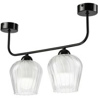 Lamkur Lighting - Lamkur Jasmin Halbbündiges Licht Schwarz, 2x E27 von LAMKUR LIGHTING