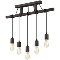 Lamkur Lighting - Lamkur Leon Industrial Stab-Pendel-Deckenleuchte Wenge, 5x E27 von LAMKUR LIGHTING