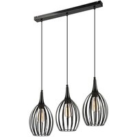 Lamkur Lighting - Lamkur Vincent Drahtgestell-Pendel-Deckenleuchte Schwarz, 3x E27 von LAMKUR LIGHTING