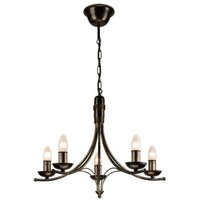 Lamkur Luca Traditional Kronleuchter Schwarz, 5x E14 von LAMKUR LIGHTING