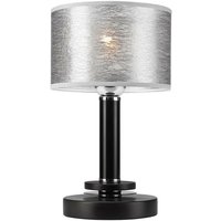 Lamkur Rosa Zylindrische Tischlampe mit Stoffschirm, schwarz, 1x E27 von LAMKUR LIGHTING