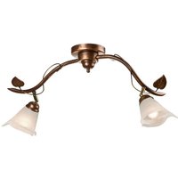 Lamkur Lighting - Lamkur Bluszcz Halbbündige Deckenleuchte mit mehreren Armen und Glasschirmen, braun, 2x E14 von LAMKUR