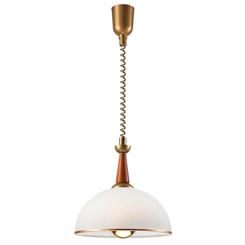 LAMKUR Höhenverstellbare Hängeleuchte CHIARA 1xE27 60W 230V dunkelbraun/Buche von LAMKUR