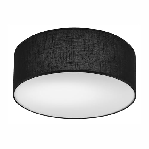 LAMKUR VIVIAN Deckenleuchte – 1-flammige Deckenleuchte, schwarz, Lampenschirm 35 cm von LAMKUR