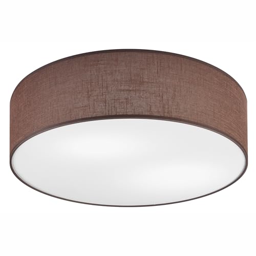 LAMKUR VIVIAN Deckenleuchte – 2-flammige Deckenleuchte, braun, Lampenschirm 45 cm von LAMKUR