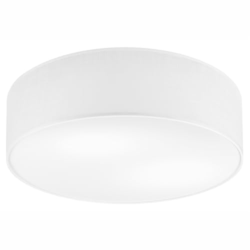 LAMKUR VIVIAN Deckenleuchte – 2-flammige Deckenleuchte, weißer Lampenschirm 45 cm von LAMKUR