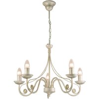 Lamkur Donato Kronleuchter mit Stoffschirmen, weiß, 5x E14 Lamkur Donato Kronleuchter mit Stoffschirmen, weiß, 5x E14 von LAMKUR