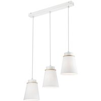 Lamkur Lighting - Lamkur Agustino Stab-Pendel-Deckenleuchte, Stoffschirm, Weiß, 3x E27 Lamkur Lighting - Lamkur Agustino Stab-Pendel-Deckenleuchte, Stoffschirm, Weiß, 3x E27 von LAMKUR