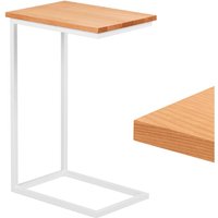 Beistelltisch Laptoptisch Sofatisch mobiler Kaffeetisch Nachttisch 45x30x67 cm Gestell Weiß 100% Echtholz Massiv Platte farbe: Natur - Lamo Manufaktur Beistelltisch Laptoptisch Sofatisch mobiler Kaffeetisch Nachttisch 45x30x67 cm Gestell Weiß 100% Echtholz Massiv Platte farbe: Natur - Lamo Manufaktur von LAMO MANUFAKTUR