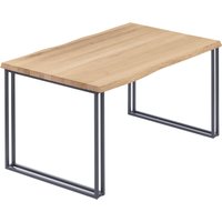 Esstisch Küchentisch, mit Baumkante 100x60x76 cm (AxBxH), Frame, Natur / Anthrazit, LOB-01-A-002-7016Fr - Lamo Manufaktur von LAMO MANUFAKTUR